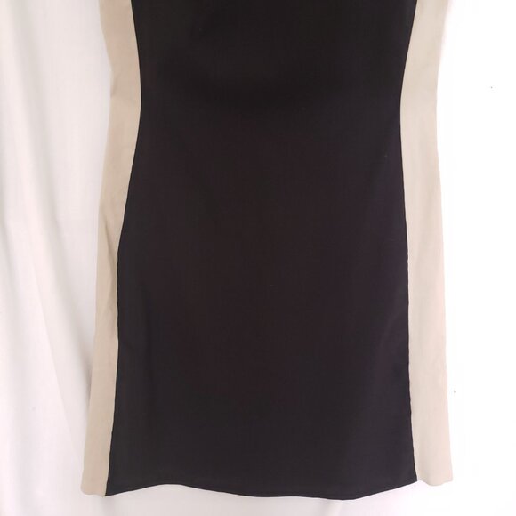 Vtg Byer Too Beige and Black Colorblock Fitted Formal Pencil Short Dress Size 5 - Picture 7 of 11